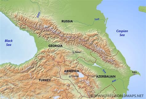 MAP Map Of The Caucasus Mountains